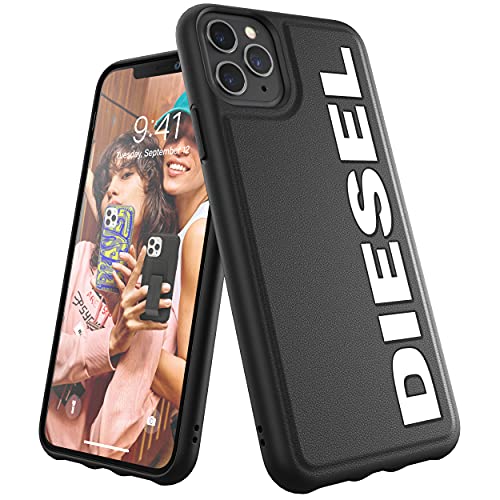 Diesel Handyhülle Designed für iPhone 11 Pro Max Hülle, Geformter Kernbereich, stoßfest, falltestgeprüfte Schutzhülle mit erhöhtem Rand, Schwarz/Weiß, 41983 von Diesel