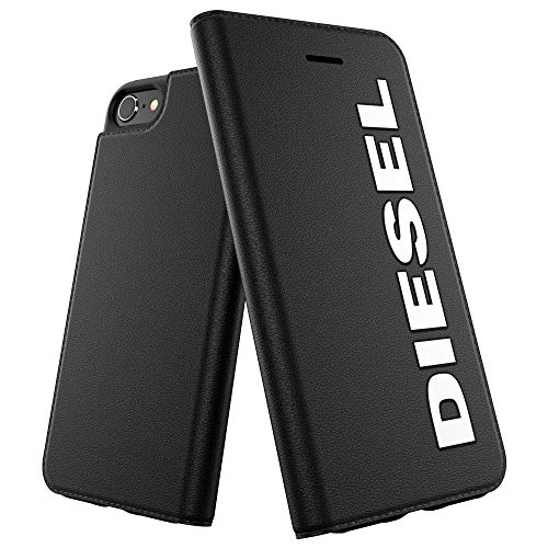 Diesel Handyhülle Designed für iPhone 6 / 6s / 7/8 / iPhone SE2 Hülle, Booklet Hülle mit Innentasche, stoßfest, falltestgeprüfte Schutzhülle mit erhöhtem Rand, Schwarz/Weiß, iPhone 6/6s/7/8/SE2 von Diesel