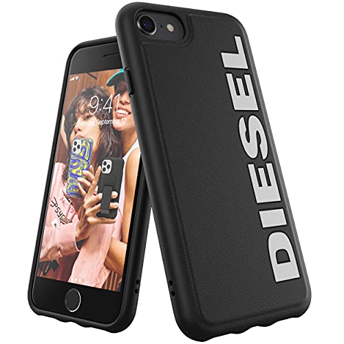 Diesel Handyhülle Designed für iPhone 6 / 6s / 7/8 / iPhone SE2 Hülle, Geformter Kernbereich, stoßfest, falltestgeprüfte Schutzhülle mit erhöhtem Rand, Schwarz/Weiß 41976 von Diesel