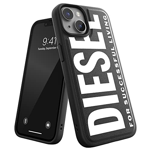 Diesel Hülle entworfen für iPhone 14 | 6,1 Zoll Schwarz und Weiß Design | Stoßfester Fallschutz | Kabelloses Laden kompatibel | Erhöhte Kanten Schutzhülle von Diesel