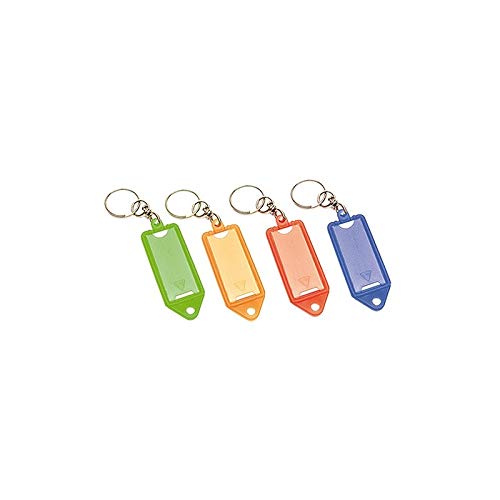Schlüsselanhänger mit Öffnung, aus Kunststoff, verschiedene Farben, Größe 56 x 22 mm. von Diesse