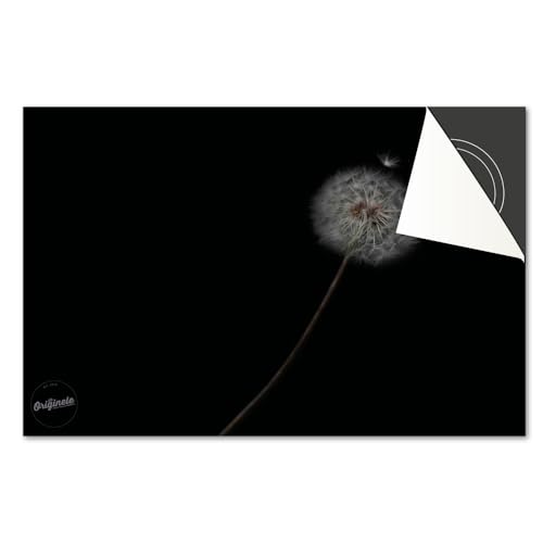 Induktionsschutz von Dietrix - Schutzmatte 60x52cm - Pusteblume Schwarz Weiß - Base - Für Induktionskochfeld/Induktionsherd - Herdabdeckung Ceranfeld - Helle Unterseite - Herdabdeckplatte von Dietrix