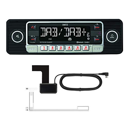 DIETZ Retro 301 DAB/BT Classic/Oltimer Autoradio USB/MP3/BLUETOOTH - Farbe Schwarz - inkl. DAB+ Antenne von Dietz