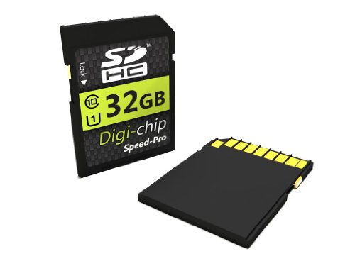Digi-Chip 32GB UHS-1 Class 10 SDHC Speicherkarte für Pentax Optio VS20, WG-2, LS465, K-01, K-30, X-5, K-5 Iis, Q10, K-5 II, MX-1, WG-10, WG-3, Efina, K-500, Q7 and K-3 Digitalkamera von Digi-Chip