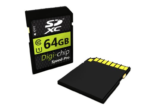 Digi-Chip 64GB CLASS 10 SDXC Speicherkarte für Fuji Finepix S4200, S4500, SL240, SL300, S8300, S8500, S8200, SL1000, S4800, S8400W, S9400W, S9200, S8600, S1, T400, T550, T500, XP150, XP50, XP60, XP200 and XP70 Digitalkamera von Digi-Chip