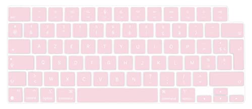Digi-Tatoo Tastatur-Schutzfolie, kompatibel mit MacBook Air Tastatur von 13 Zoll mit M1 Chip (A2337) im Jahr 2021/MacBook Air von 13 Zoll im Jahr 2020, French Layout, Silikon, Farbe Rosa von Digi-Tatoo