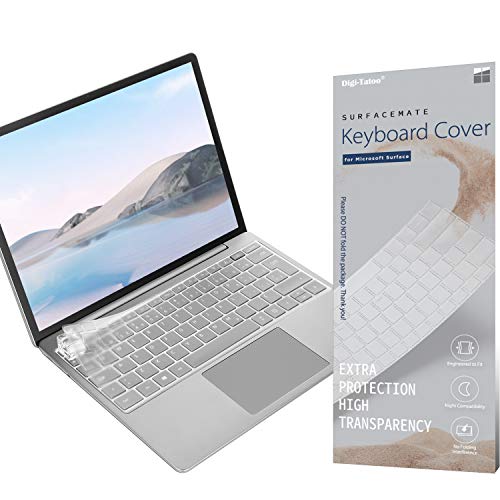 Digi-Tatoo Tastaturschutz kompatibel mit Mircrosoft Surface Laptop Go 3/ Laptop Go 2 / Laptop Go - Tastaturabdeckung, Tastatur staubschutz, Klare Tastatur Hautschutzr (EU/DE Layout) von Digi-Tatoo