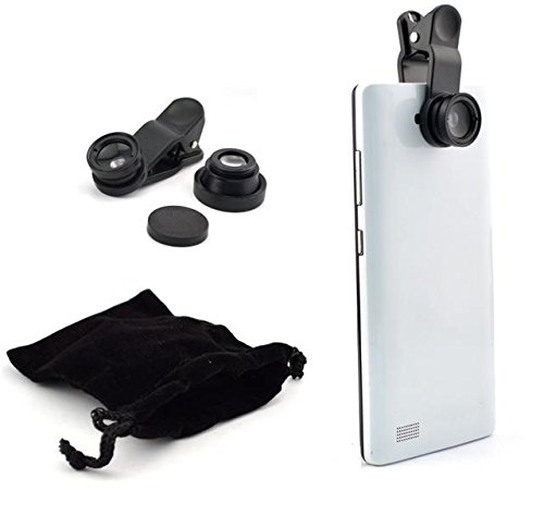 DigiCharge 3 in 1 Clip On Lens Kit für Apple iPhone 6s / 6s Plus/iPad/Samsung Galaxy S7 S6 S5 und andere Smartphone und Tablets 0.67X Weitwinkelobjektiv + 180 ° Fisheye Objektiv + 10X Makroobjektiv von DigiCharge