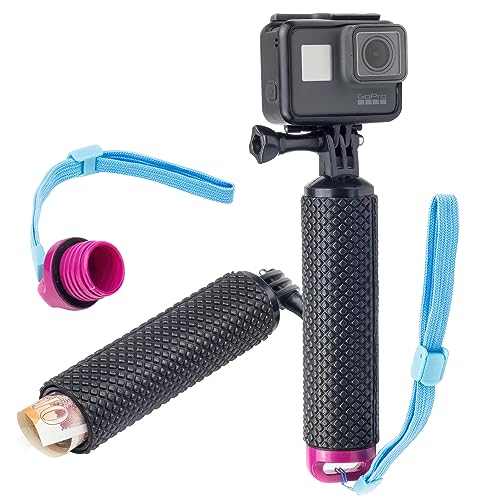 DigiCharge Schwimmender Handgriff Wasserdicht Handgriff Floating Hand Grip Tauchen Stock für GoPro Hero12 Hero11 Hero 12 11 10 9 Max/DJI Osmo Action 3 / Insta360 One Akaso Action Kameras, Lila von DigiCharge