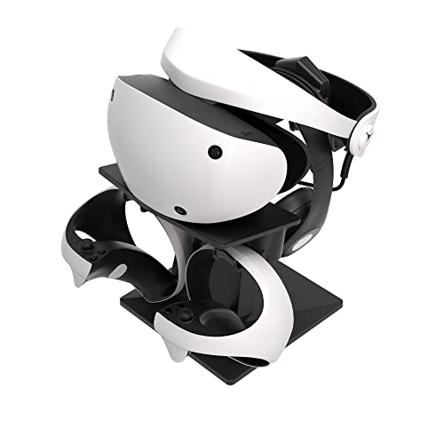 DigiCharge VR Headset Ständer für PS VR 2 PSVR2 Sony Playstation VR2/ Meta Quest 2 / Quest 1 / Rift S/Valve Index/HP Reverb G2 / PICO 4 / VR Display Mount Station für Headset und Touch Controller von DigiCharge