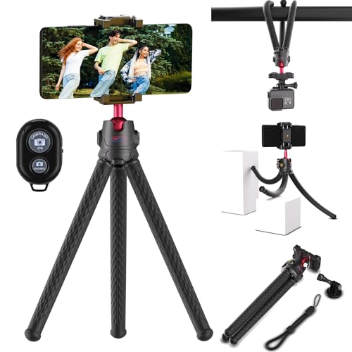 Digicharge Handy-Stativ, flexibler Smartphone/Actioncam/DSLR-Ständer mit kabelloser Fernbedienung, 360° drehbar, All-in-One Live Streaming/Vlogging Gorilla Tri Pod Mount 12 Zoll Digicharge Handy-Stativ, flexibler Smartphone/Actioncam/DSLR-Ständer mit kabelloser Fernbedienung, 360° drehbar, All-in-One Live Streaming/Vlogging Gorilla Tri Pod Mount 12 Zoll von DigiCharge