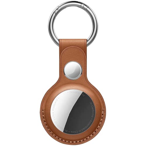 Digicharge Schutzhülle aus PU-Leder für AirTags, Schlüsselfinder (Locator Tracker), AirTag Tracker-Abdeckung, AirTags Hülle Key Ring Case Cover mit Schlüsselanhänger, Wahl der Größe/Farbe von DigiCharge