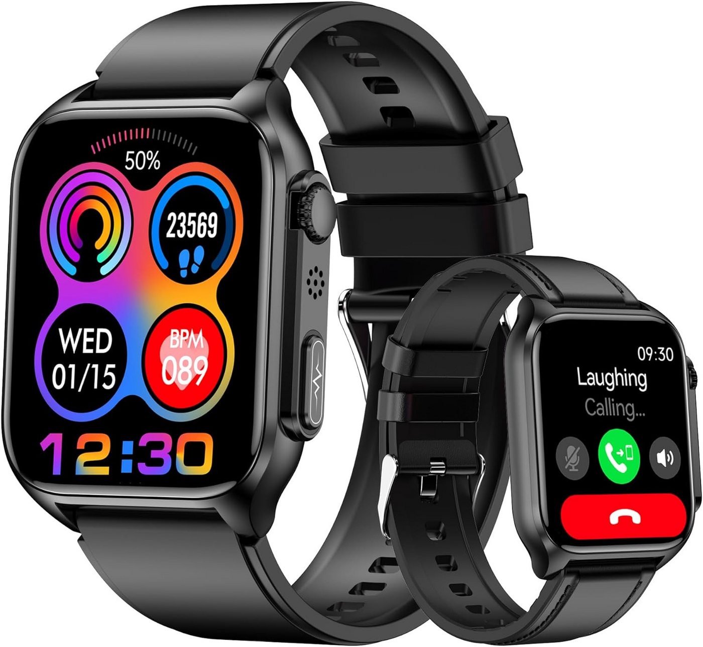 DigiKuber Smartwatch (1,96 Zoll, Android, iOS), mit EKG & Zifferblatt/Anruf Annehmen, 320 x 386 wasserdichte, SpO2 von DigiKuber