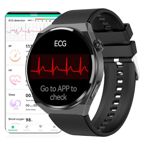 DigiKuber Smartwatch EKG Herren, IP68 wasserdichte Damen Smart Watch mit Herzfrequenz SPO2 PPG Schrittzähler Blutdruck Schlafmonitor für Android/iOS von DigiKuber
