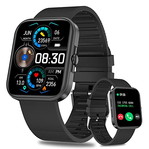 DigiKuber Smartwatch Herren (Empfangen/Tätigen von Anrufen), IP67 Wasserdichter Smart Watch mit Lautsprecher, 1,8 Zoll Bluetooth Call Watch mit Pulsuhr Blutdruck Schlafmonitor für Android iOS von DigiKuber