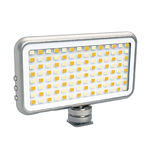 DIGIPOWER LED-Videolicht mit 24 Helligkeitsstufen, Farbtemperaturkontrolle und Lichtfilter, 112 LEDs, inkl. universeller Smartphone-Halterung, für Handys, DSLR-Kameras, Action Cams und Videokameras von DigiPower