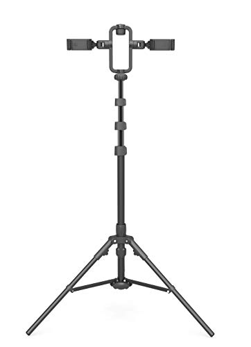 DigiPower Live Broadcast höhenverstellbares Stativ mit 2 Smartphone-Halterungen und 1x Blitzschuh-Adpater für Licht oder Mikrofon, schwarz von DigiPower