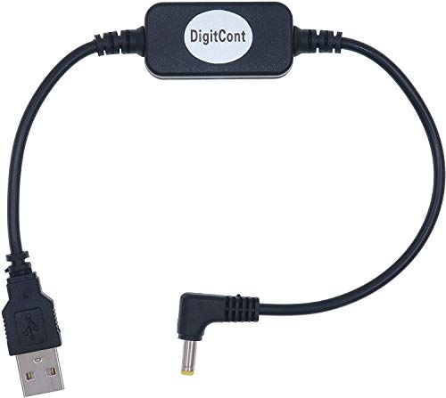 DigitCont USB 5 V auf DC 12 V 4 mm x 1,7 mm Stromkabel, kompatibel mit Echo-Geräten, USB Spannungs-Step-Up-Konverterkabel, Netzteil Adapterkabel, 1 Fuß, DC 5 V auf DC 12 V Kabel 1 ft (2021 Version) von DigitCont