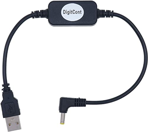 DigitCont USB 5 V auf DC 12 V 4 mm x 1,7 mm Stromkabel, kompatibel mit Echo-Geräten, USB Spannungs-Step-Up-Konverterkabel, Netzteil Adapterkabel, 1 Fuß, DC 5 V auf DC 12 V Kabel 1 ft (Alte Version) von DigitCont
