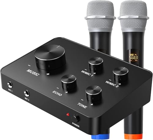 DigitConvert Dual Funkmikrofonen System kabellos UHF Drahtloses Mikrofon drahtloses Karaoke Mikro Mic Set für Karaoke,Party,DJ,Kirche,Hochzeit,Meeting,HDTV,Unterricht DigitConvert Dual Funkmikrofonen System kabellos UHF Drahtloses Mikrofon drahtloses Karaoke Mikro Mic Set für Karaoke,Party,DJ,Kirche,Hochzeit,Meeting,HDTV,Unterricht von DigitConvert
