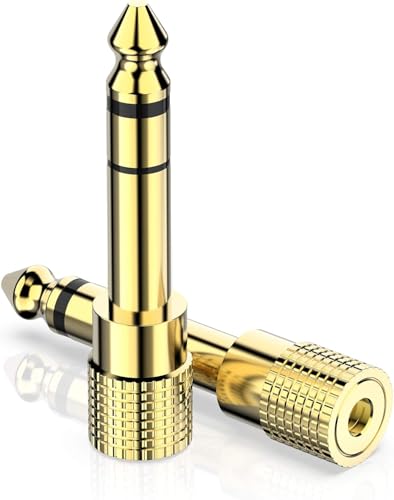 DigitConvert Kopfhörer Adapter,Klinke Adapter 3.5mm auf 6.35mm 2 Stück,6.35 Klinkenstecker auf 3.5 Klinken Buchse aux Audio Adapter mit Vergoldete Kontakte für Kopfhörer Lautsprecher Keyboard Amp von DigitConvert