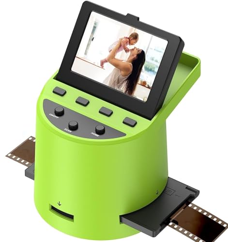 Digital Film Scanner, Dia -Negativ-Film- Scanner, Konvertiert Negative und Dias 35mm, 126, 110, Super 8 und 8mm in JPEG, neigbarem 3, 5"-LCD-Display, Unterstützt WiFi-Verbindung von DigitConvert