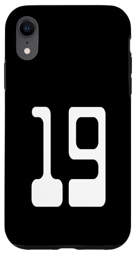 Nummer 19 Sportmannschaftsuniform Hülle für iPhone XR Nummer 19 Sportmannschaftsuniform Hülle für iPhone XR von Digital Numbers for Sports Teams Uniform Birthdays