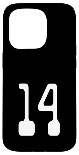 Nummer Vierzehn #14 Sportmannschaftsuniform Hülle für iPhone 15 Pro von Digital Numbers for Sports Teams Uniform Birthdays