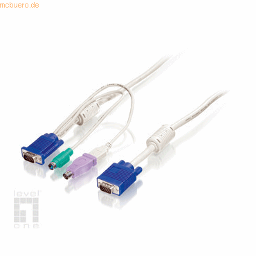 Digital data communication LevelOne ACC-2101 KVM Kabelsatz PS/2+USB 1, von Digital data communication