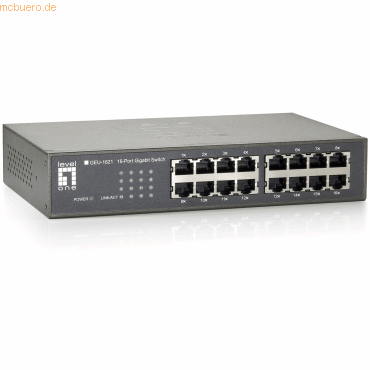 Digital data communication LevelOne GEU-1621 16-Port-Gigabit-Switch von Digital data communication