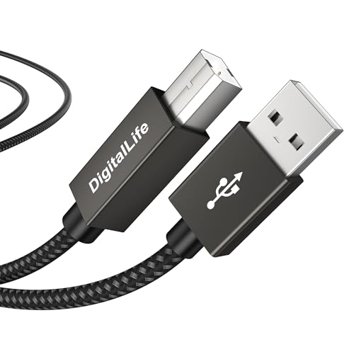 DigitalLife 1.8m USB-A to B MIDI Keyboard Cable - Nylon Braided, MIDI-A180-II von DigitalLife