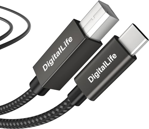 DigitalLife 2,0m USB-C-zu-B MIDI Interface Konverterkabel für MIDI-Controller und Keyboards von DigitalLife