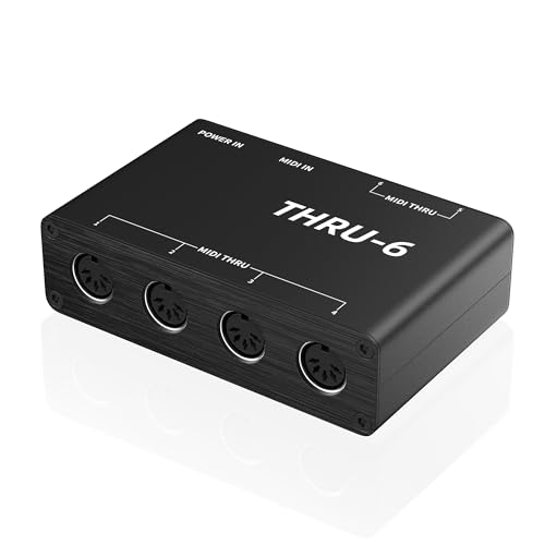 DigitalLife Thru-6 MIDI(5-Pin DIN) Thru Box für MIDI Keyboard/MIDI Controller - 1-In/6-Out MIDI Splitter/Hub, Metall von DigitalLife