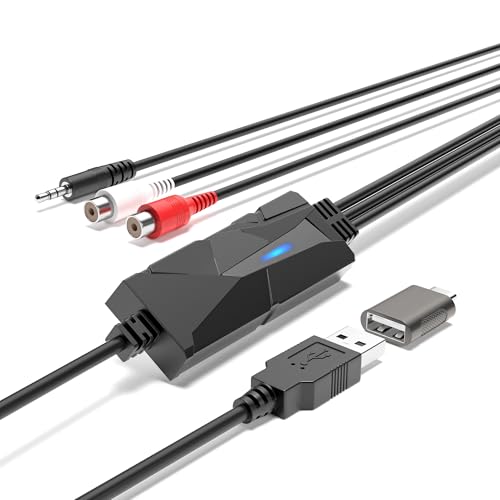 DigitalLife USB-C-Audio-Capture-Karte, Analog-zu-Digital-Konverter mit Cinch- und 3,5-mm-Eingängen, Übertragung von Kassettenbändern und anderen Audiogeräten auf MP3, kompatibel mit Windows 11, macOS DigitalLife USB-C-Audio-Capture-Karte, Analog-zu-Digital-Konverter mit Cinch- und 3,5-mm-Eingängen, Übertragung von Kassettenbändern und anderen Audiogeräten auf MP3, kompatibel mit Windows 11, macOS von DigitalLife