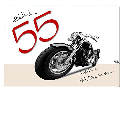 DigitalOase Glückwunschkarte 55. Geburtstag A5 Geburtstagskarte Grußkarte Klappkarte Umschlag #VAR55A5 (HARLEY) von DigitalOase