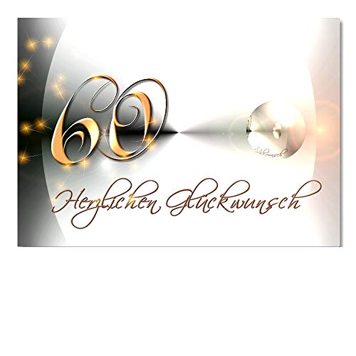 DigitalOase Glückwunschkarte 60. Geburtstag A5 Geburtstagskarte Grußkarte Klappkarte Umschlag #YANG von DigitalOase