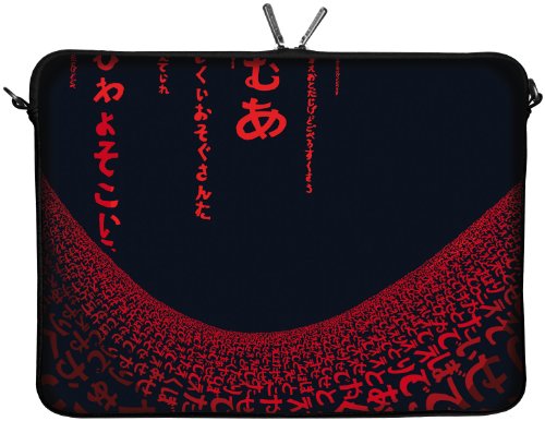 Digittrade LS109-10 Red Matrix Designer Laptop Neopren Schutzhülle 10 Zoll PC Netbook Tasche 9,7 bis 10,1 & 10,5 Zoll (26,67 cm) Hülle Muster rot-schwarz von Digittrade