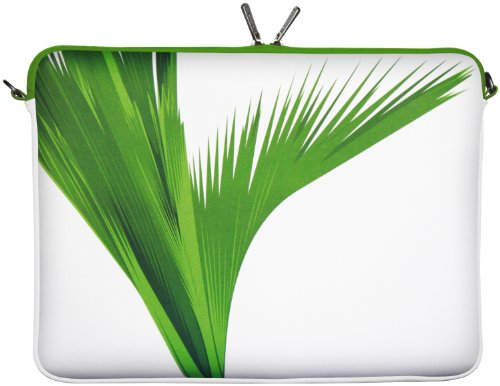 Digittrade LS138-10 Green Designer iPad Pro 9,7 Hülle aus Neopren passend für 10 bis 10.5 Zoll (26,67 cm) Air Schutzhülle Tasche Sleeve Case Blume grün-weiß von Digittrade