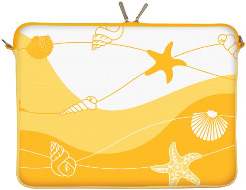 Digittrade LS149-15 Summer Beach Designer Laptoptasche 15,6 Zoll (39,1 cm) aus Neopren Laptop-Schutzhülle Sleeve Tasche Hülle Cover Case Bag gelb-Gold von Digittrade