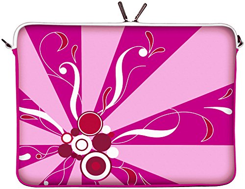 Digittrade LS155-10 Magic Rays Designer iPad Pro 9,7 Hülle Neopren passend für 10 bis 10.5 Zoll (26,67 cm) Air Schutzhülle Tasche Sleeve Muster rosa-pink von Digittrade