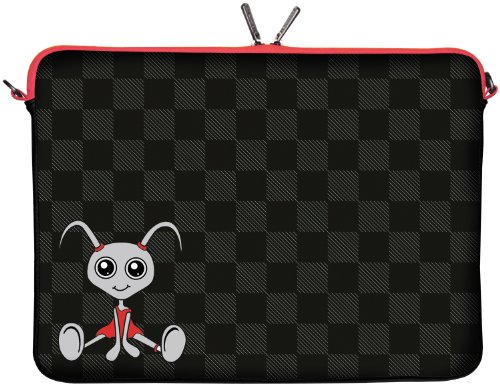 Digittrade LS160-11 Filly Designer Netbook Case 11,6 Zoll (29,5 cm) passend für Tablet 11 bis 12 3 Zoll Neopren Schutz-Hülle Tasche Sleeve grau schwarz rot von Digittrade