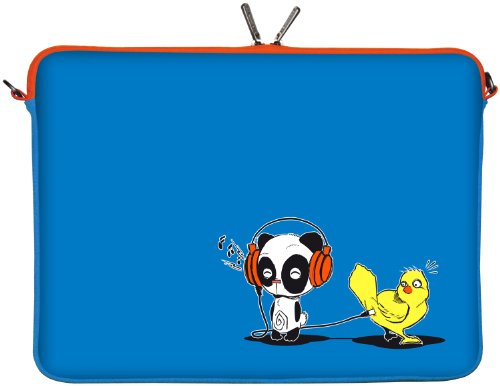 Digittrade LS168-11 Chick Music Designer Netbook Case 11,6 Zoll (29,5 cm) passend für Tablet 11 bis 12 3 Zoll Neopren Schutz-Hülle Tasche blau gelb orange von Digittrade