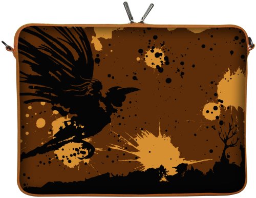 Digittrade LS171-17 Mystery Designer Laptop Tasche 17 Zoll Notebook Sleeve Hülle Schutzhülle Neopren bis 43,9 cm (17,3 Zoll) Bag Case Halloween braun- beige von Digittrade