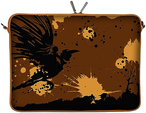 Digittrade LS171-17 Mystery Designer Laptop Tasche 17 Zoll Notebook Sleeve Hülle Schutzhülle Neopren bis 43,9 cm (17,3 Zoll) Bag Case Halloween braun- beige von Digittrade