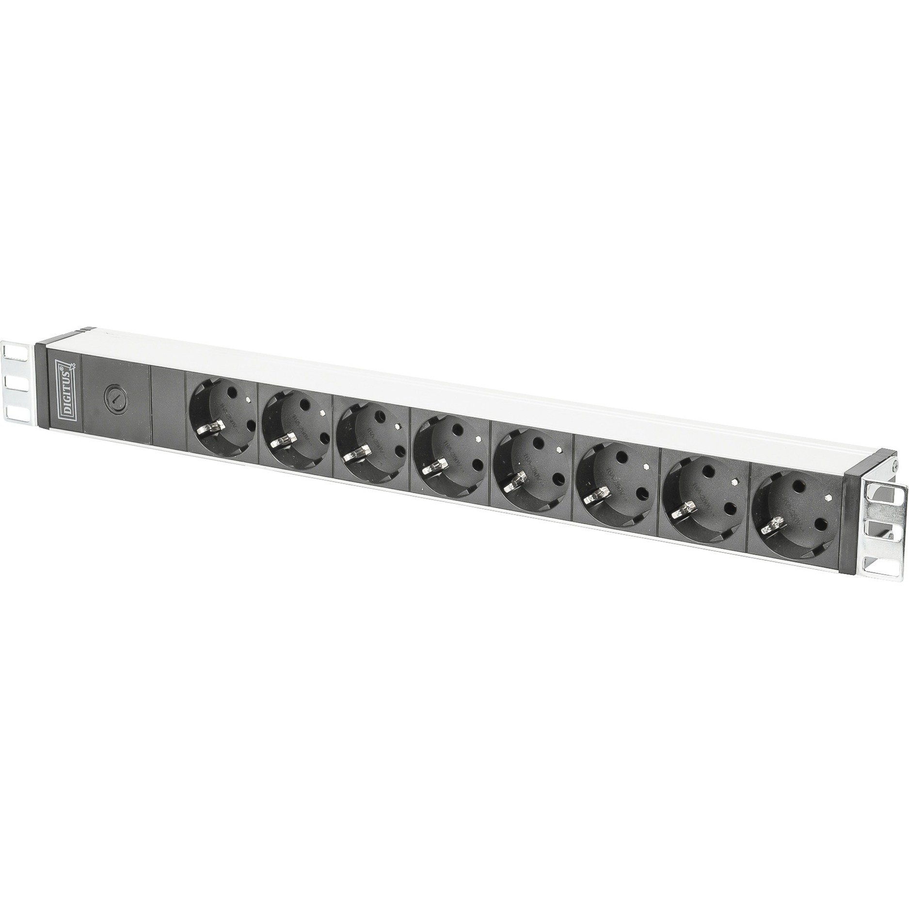 19" Steckdosenleiste mit Aluminiumprofil, 8-fach, 1HE 19" Steckdosenleiste mit Aluminiumprofil, 8-fach, 1HE von Digitus