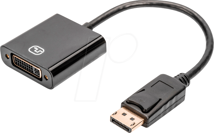 AD DP-DVI - DisplayPort Adapter, DP Stecker auf DVI-I 24+5 Buchse von Digitus