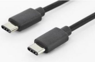 Assmann USB 3.0 Anschlusskabel Typ C auf Typ C 1m schwarz Hohe USB-Daten�bertragungsrate bis zu 480 Mbps - 3A Stromversorgung, Typ C-Stecker beidseitig verwendbar - Anschluss 1: USB C, Stecker - Anschluss 2: USB C, Stecker - Schirmung: Doppelt geschirmt, UL-zertifiziert: UL2725 (AK-300138-010-S) von Digitus