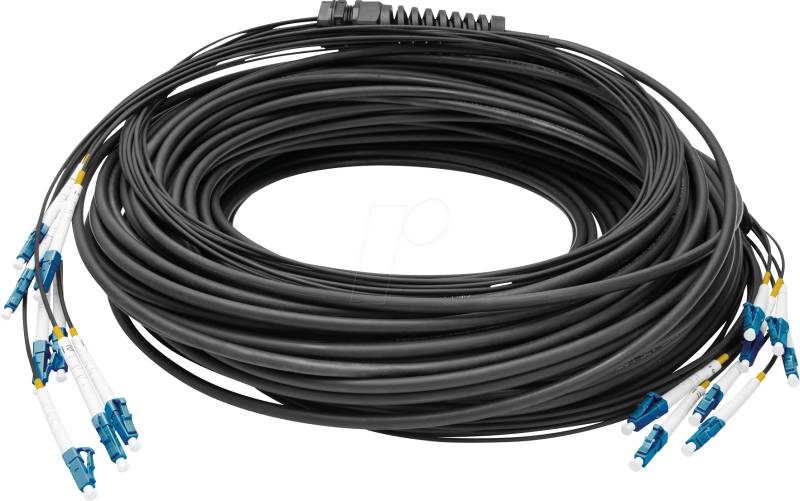 DIGI 2A338U050BK - Breakout Kabel 8 Fasern, LC/UPC, OS2 G.657.A1, 50 m von Digitus