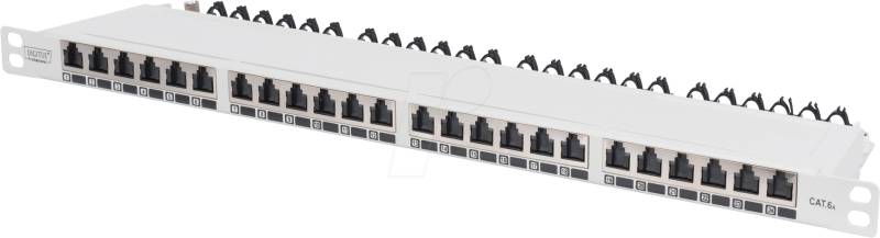 DIGI 91624SSLEAG - Patchpanel, Cat.6a, 0,5HE, 24 Port, geschirmt, grau von Digitus