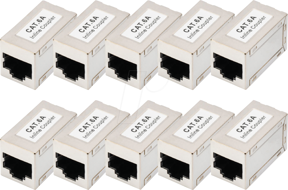 DIGI DN-93905-10 - Cat.6a Modularkupplung, geschirmt, 2x RJ45, 10 Stück von Digitus